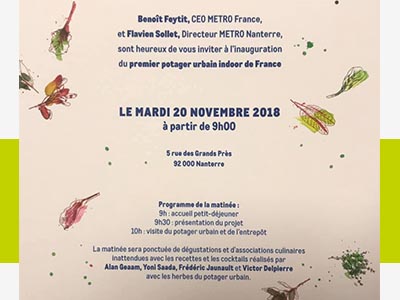 Inauguration Le Potager Urbain carton invitation - Frederic Jaunault Fruits Légumes