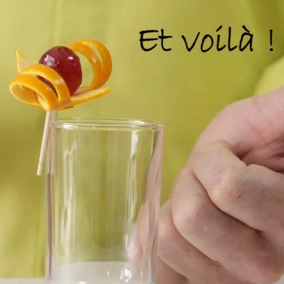Realisation Décoration Cocktail avec une orange - Frederic Jaunault MOF Primeur Fruits Legumes